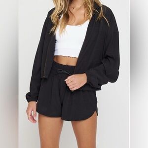 NWOT Spiritual Gangster Alana Cropped  Jacket Women Size Small Black